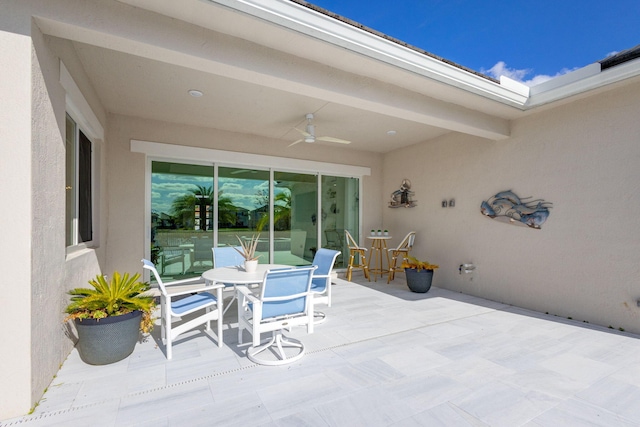 view of patio / terrace with ceiling fan