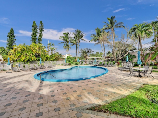 view of pool with a patio area