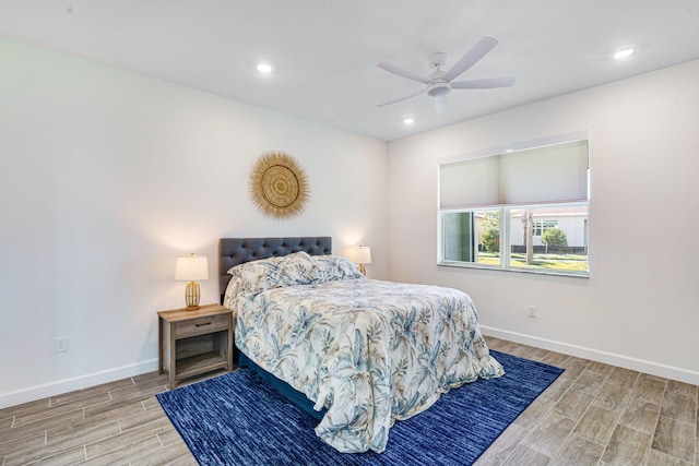 bedroom featuring ceiling fan