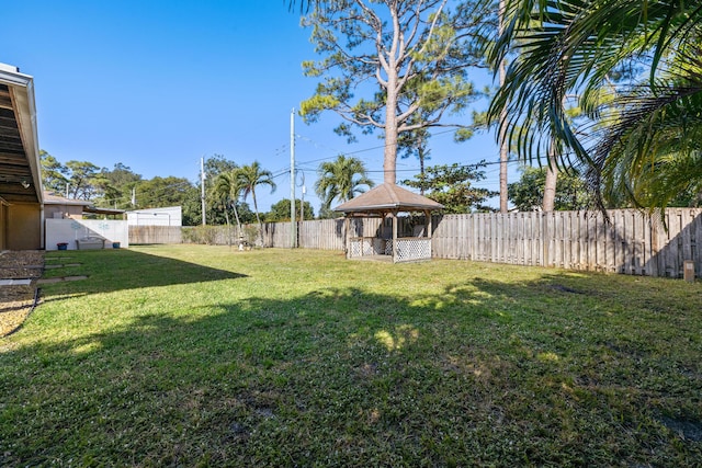 view of yard with a gazebo