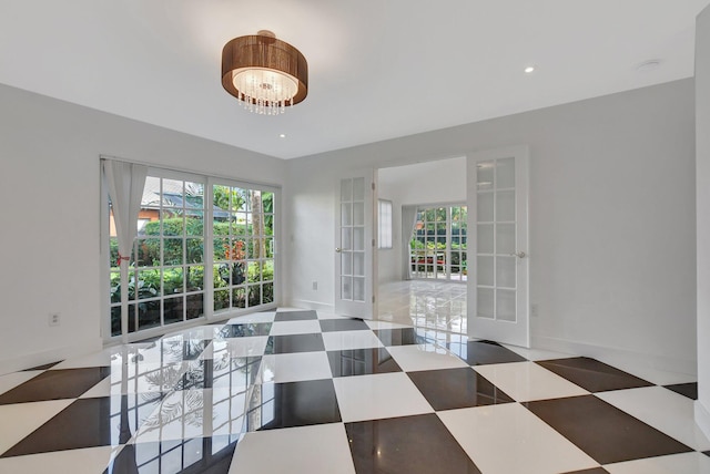 dining area with french doors