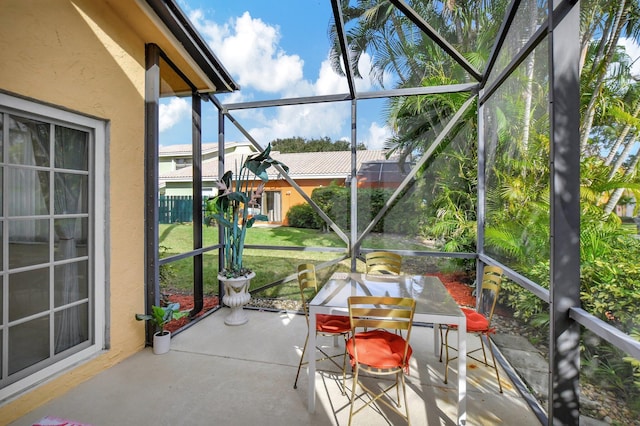 view of sunroom