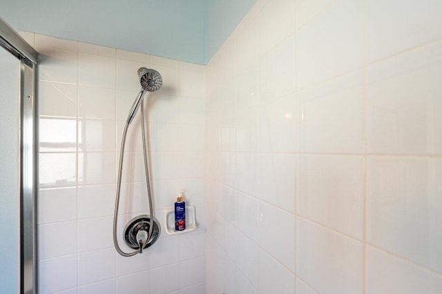 details with tiled shower