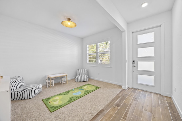 entrance foyer with wood-type flooring