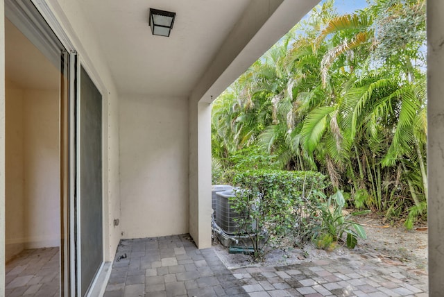 view of patio with central AC