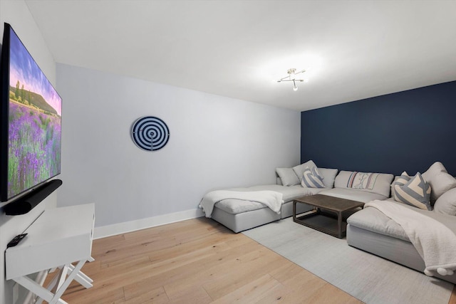 living room featuring light hardwood / wood-style flooring