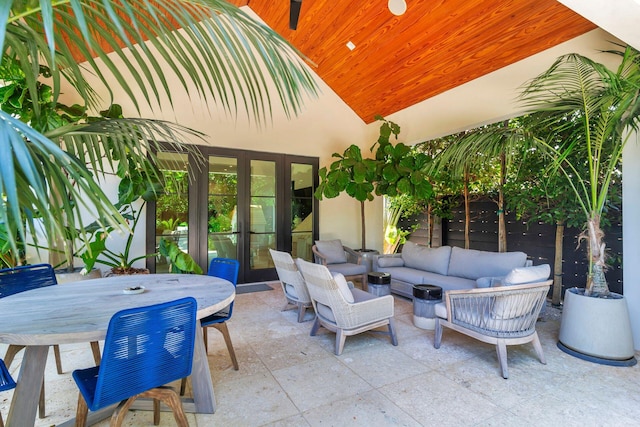 view of patio featuring an outdoor living space