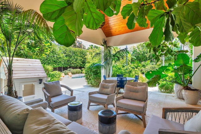 view of patio featuring an outdoor living space