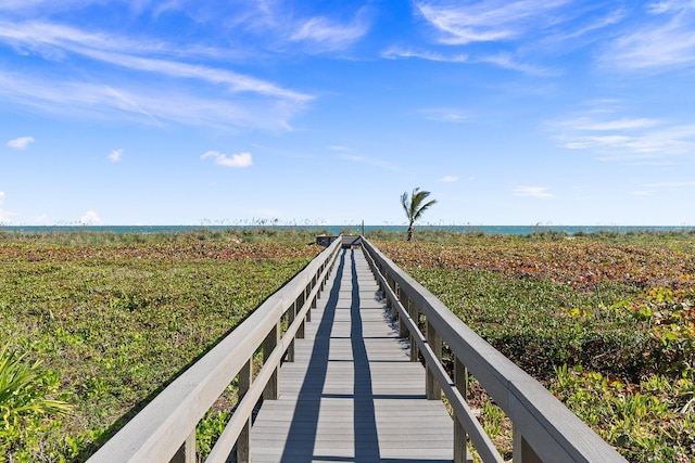 exterior space featuring a water view