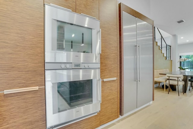 kitchen with double wall oven