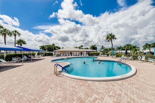 view of pool with a patio