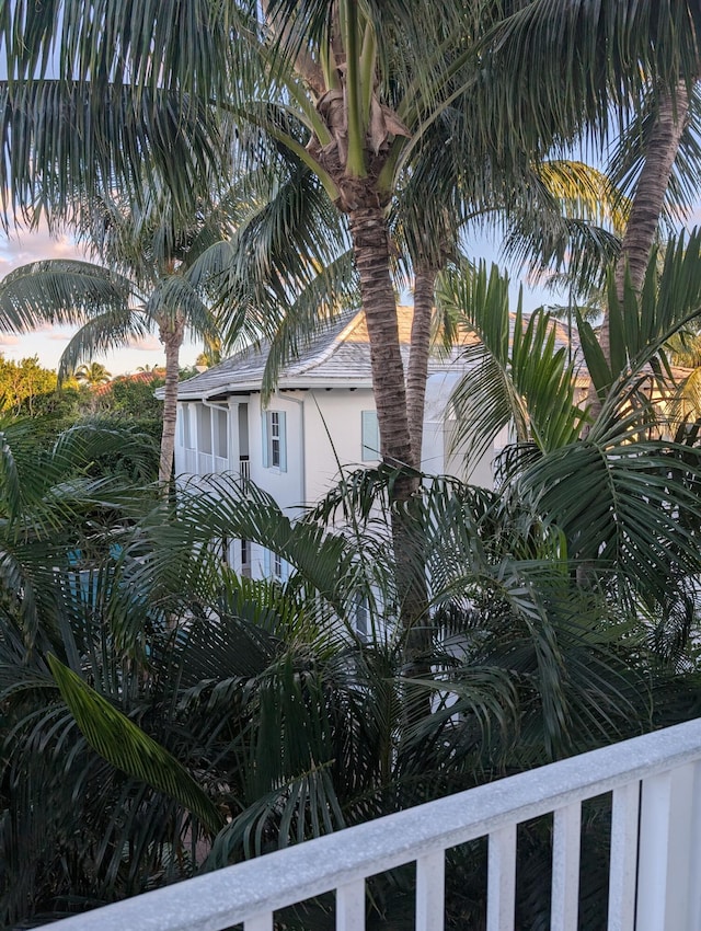 view of property exterior at dusk