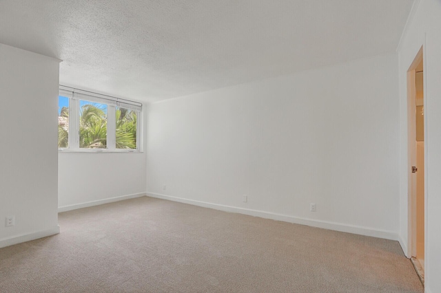 unfurnished room featuring carpet flooring and a textured ceiling