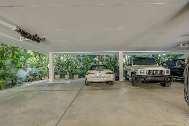 garage with a carport