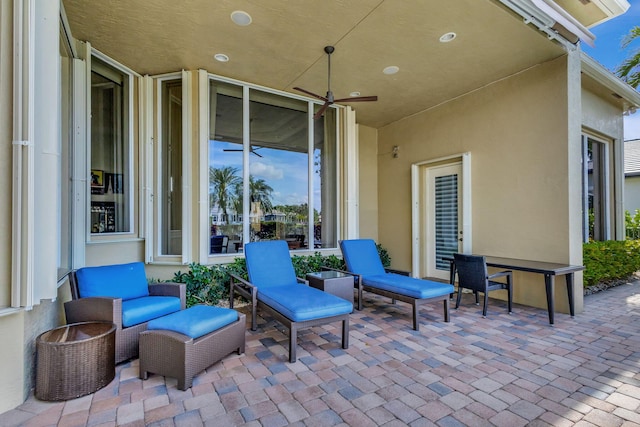 view of patio / terrace with ceiling fan