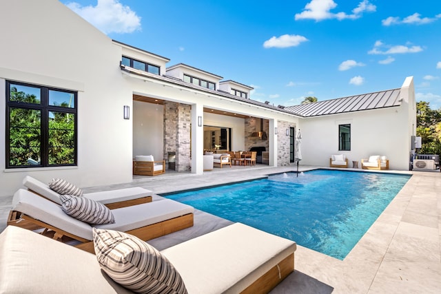 321 NW 7th St, Delray Beach, FL 33444 - outdoor pool with an outdoor living space and a patio