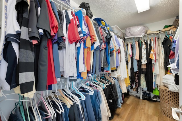 walk in closet featuring hardwood / wood-style flooring