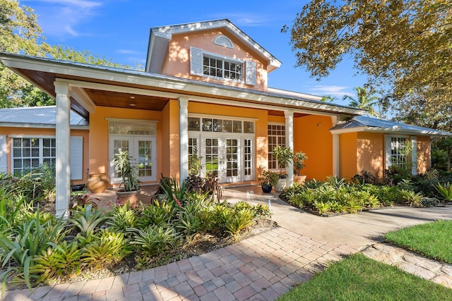 view of front of home with french doors