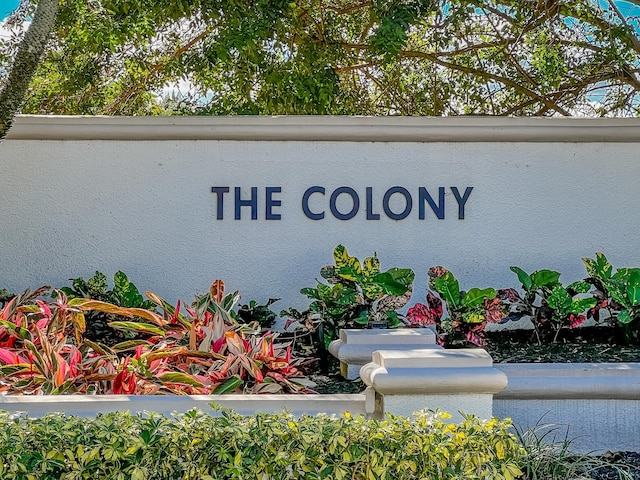 view of community sign