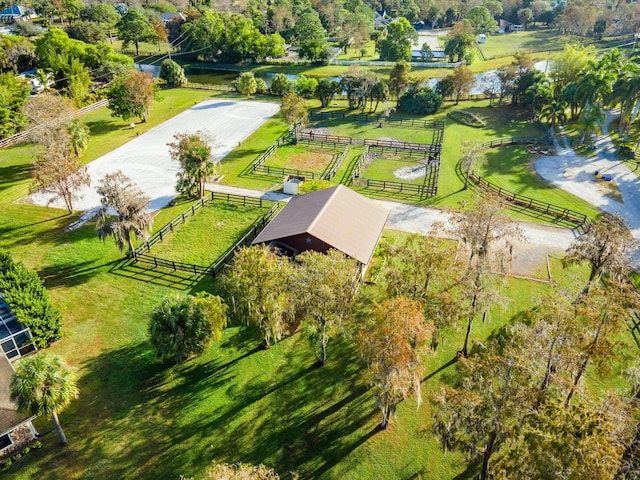 bird's eye view with a rural view