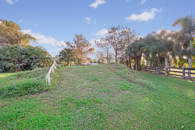 view of yard featuring a rural view