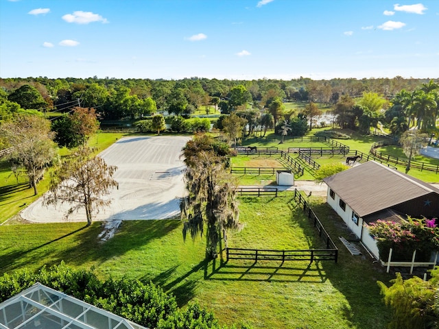 bird's eye view featuring a rural view