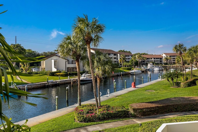 water view featuring a boat dock