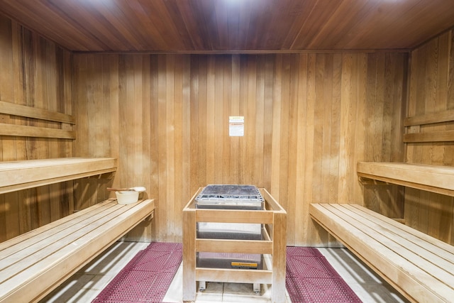 view of sauna