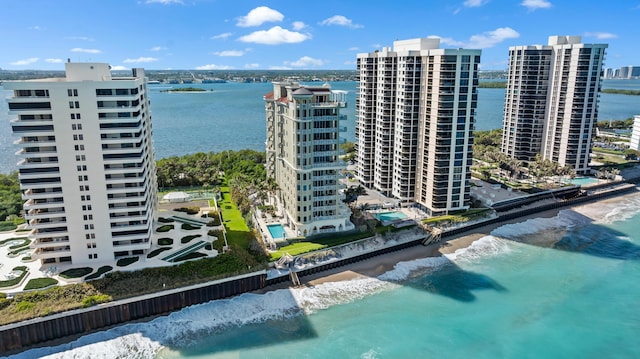 5310 N Ocean Dr Unit Ph-1201, Singer Island, FL 33404 - aerial view featuring a city view and a water view