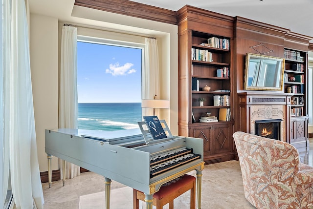 5310 N Ocean Dr Unit Ph-1201, Singer Island, FL 33404 - office with a fireplace
