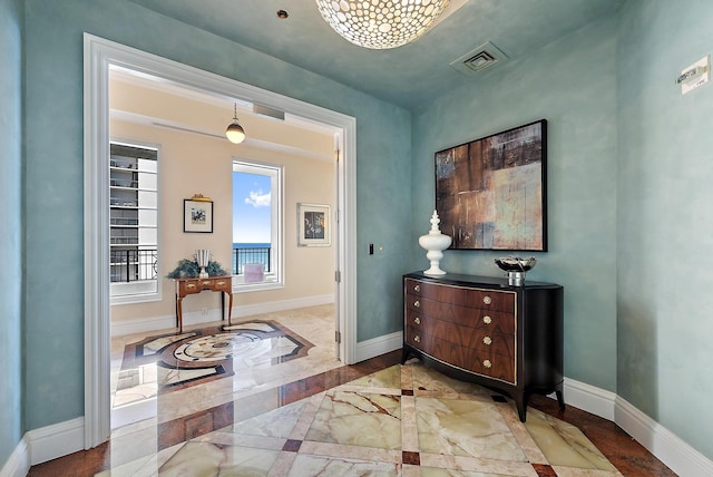 5310 N Ocean Dr Unit Ph-1201, Singer Island, FL 33404 - entryway with visible vents, baseboards, and marble finish floor