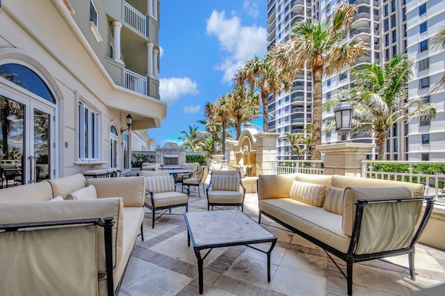 5310 N Ocean Dr Unit Ph-1201, Singer Island, FL 33404 - view of patio / terrace with outdoor lounge area and a balcony