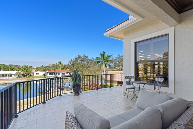 balcony with a water view