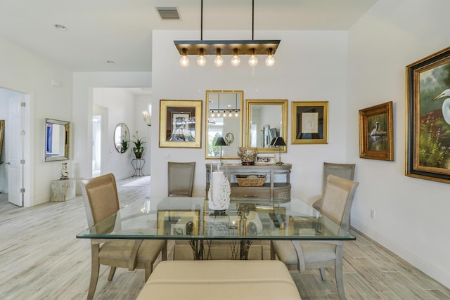 dining area featuring light hardwood / wood-style floors