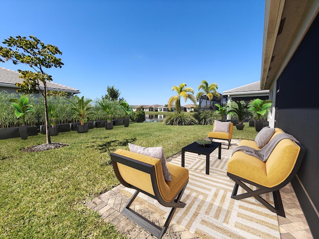 exterior space featuring an outdoor living space