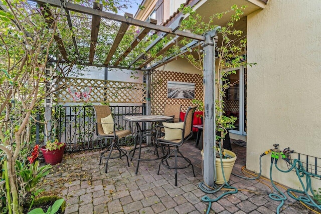 view of patio with a pergola