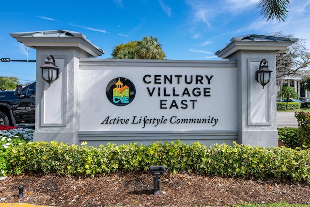 view of community sign