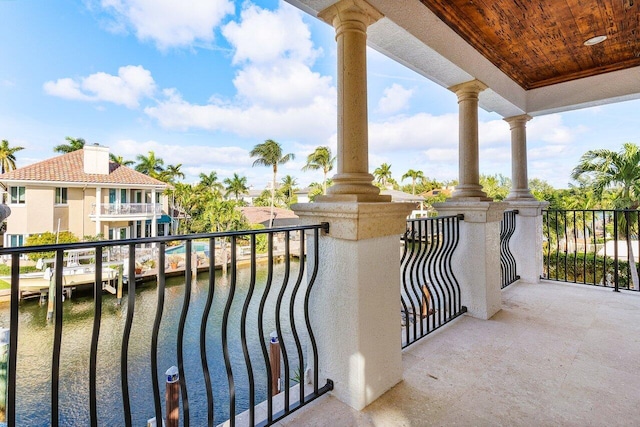 balcony with a water view