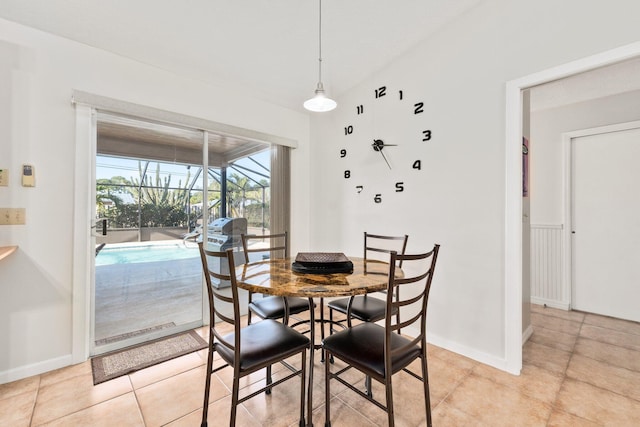 view of tiled dining space