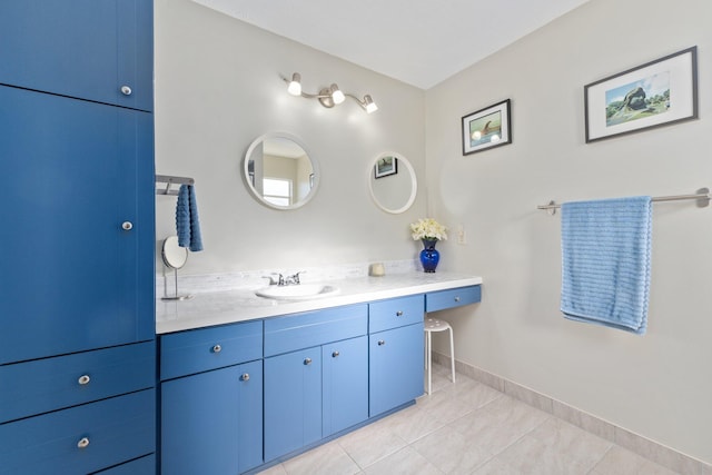 bathroom featuring tile patterned flooring and vanity