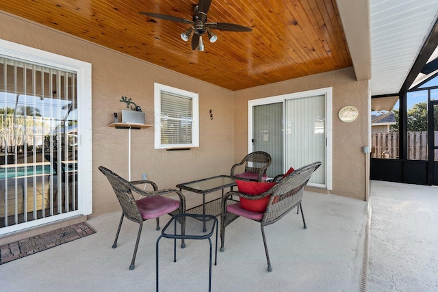 view of patio / terrace with ceiling fan