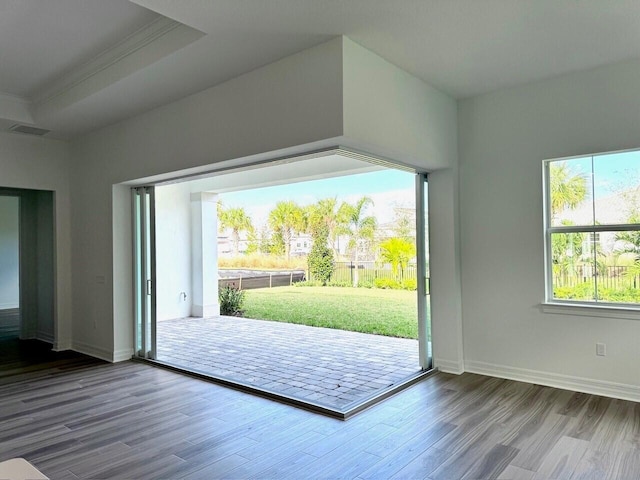 doorway featuring hardwood / wood-style flooring