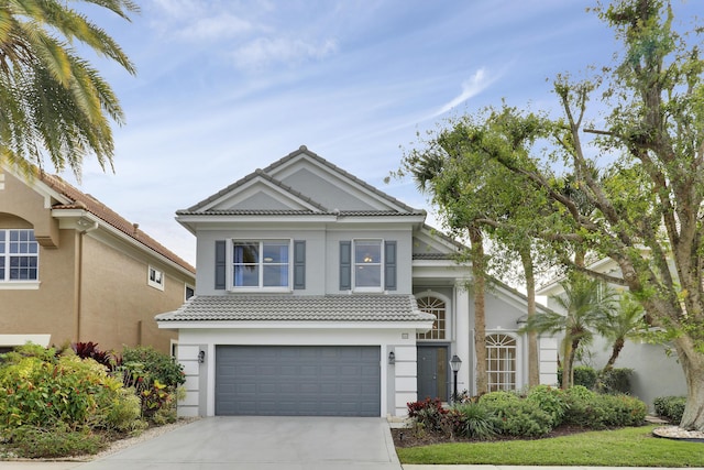 view of front of house with a garage