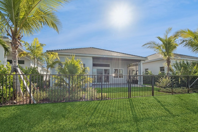 exterior space with a front lawn