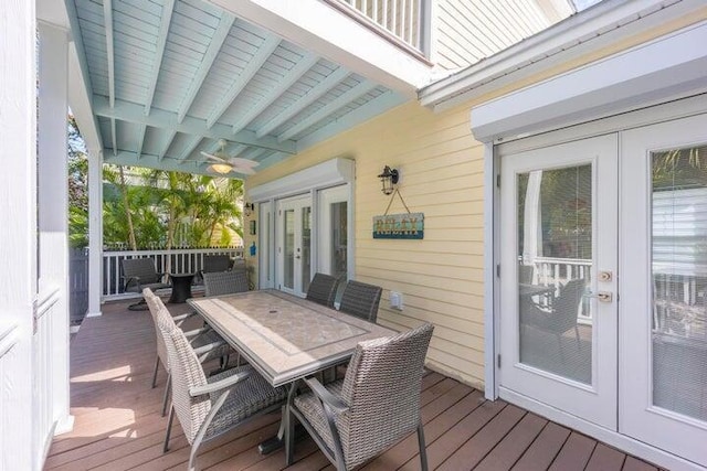 deck featuring french doors