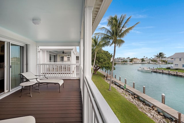 balcony with a water view