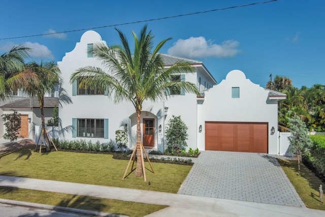 view of front facade featuring a front lawn