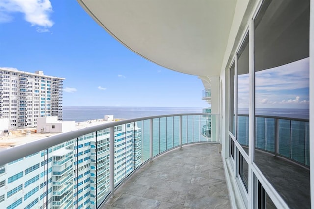 balcony with a water view