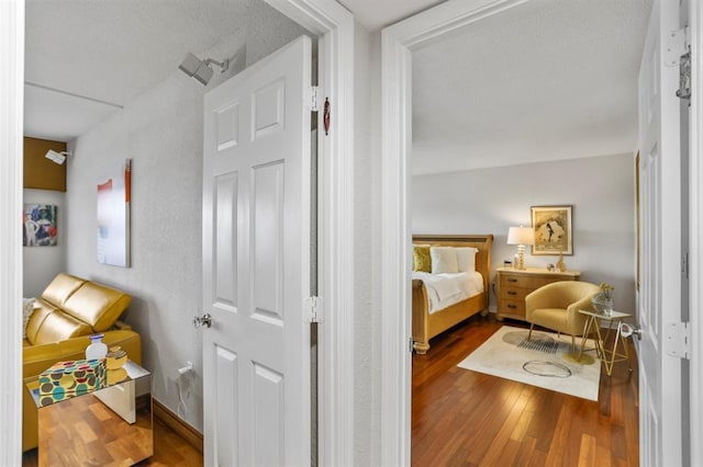 bedroom featuring hardwood / wood-style flooring