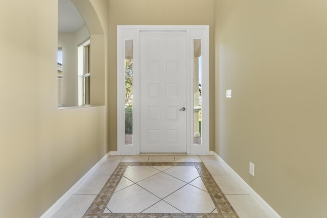 view of tiled foyer